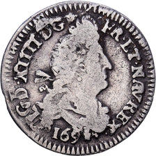 Frankrijk, Louis XIV, 4 Sols aux 2 L, 1691, Troyes, Zilver