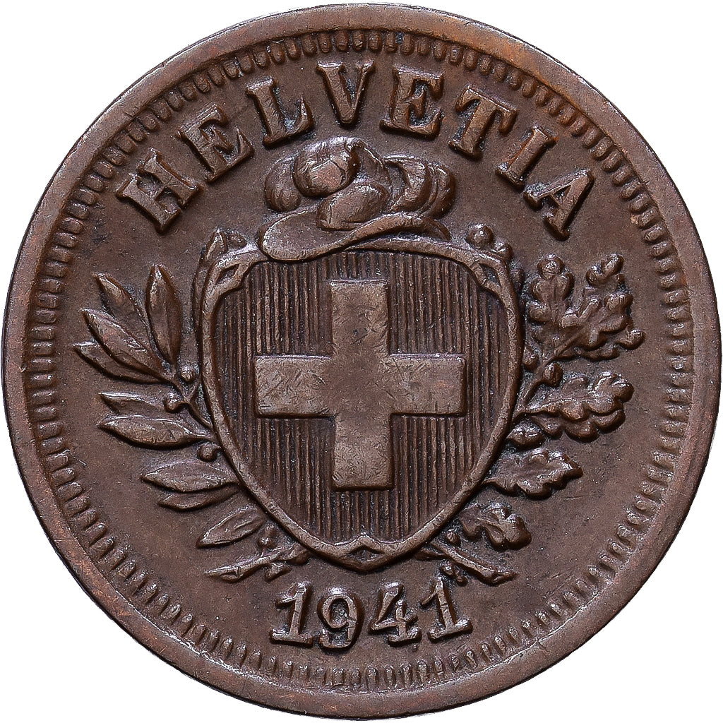 Zwitserland, Rappen, 1941, Bern, Bronzen, ZF, KM:3.2