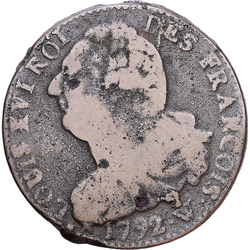 France, Constitution, 2 sols françois, 1792, Lille, 1er sem, Bronze