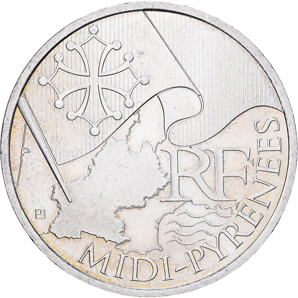France, 10 Euro, Midi-Pyrénées, 2010, Paris, Silver, AU(55-58), KM:1663