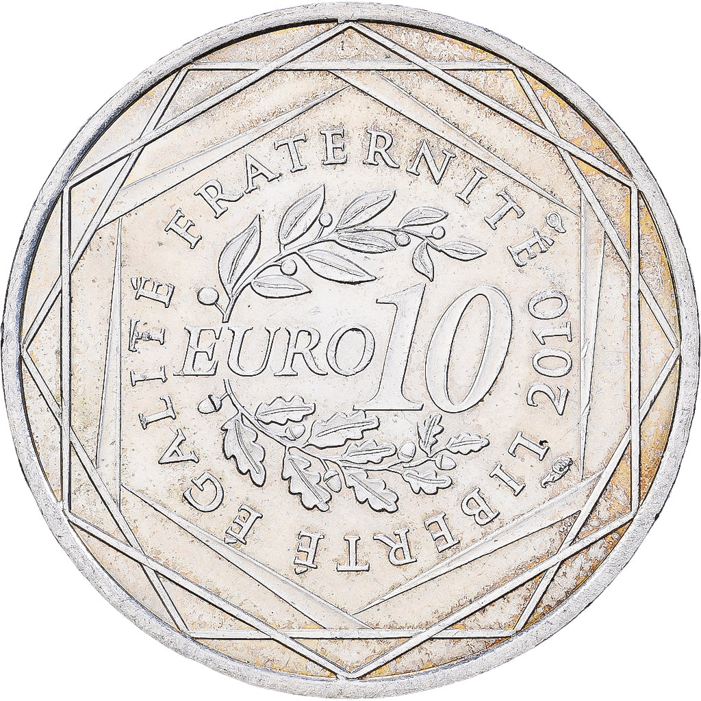 France, 10 Euro, Midi-Pyrénées, 2010, Paris, Silver, AU(55-58), KM:1663