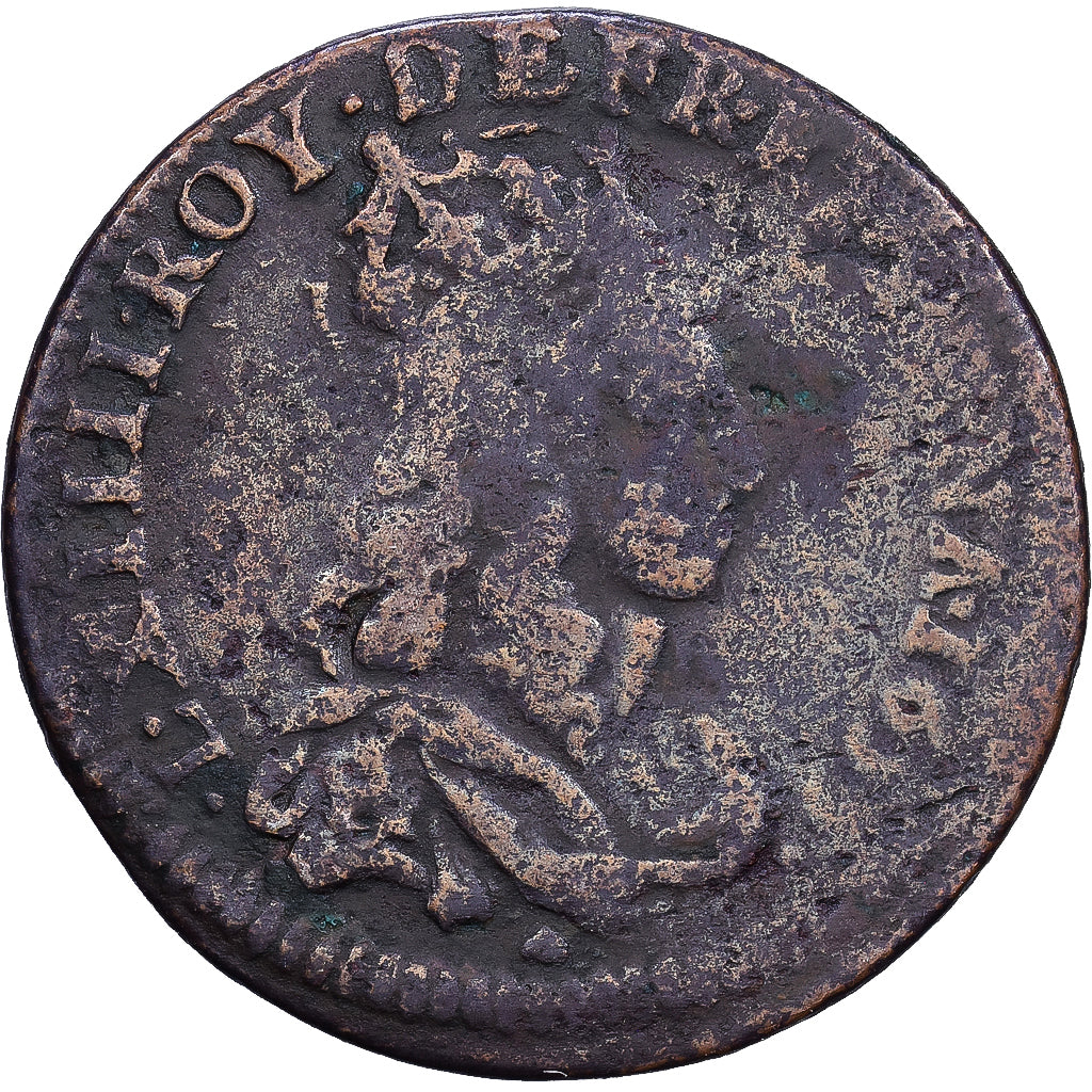 Frankreich, Louis XIV, Liard de France au buste juvénile, deuxième