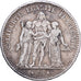 Francia, 5 Francs, Hercule, 1875, Paris, Plata, BC+, Gadoury:745a, KM:820.1