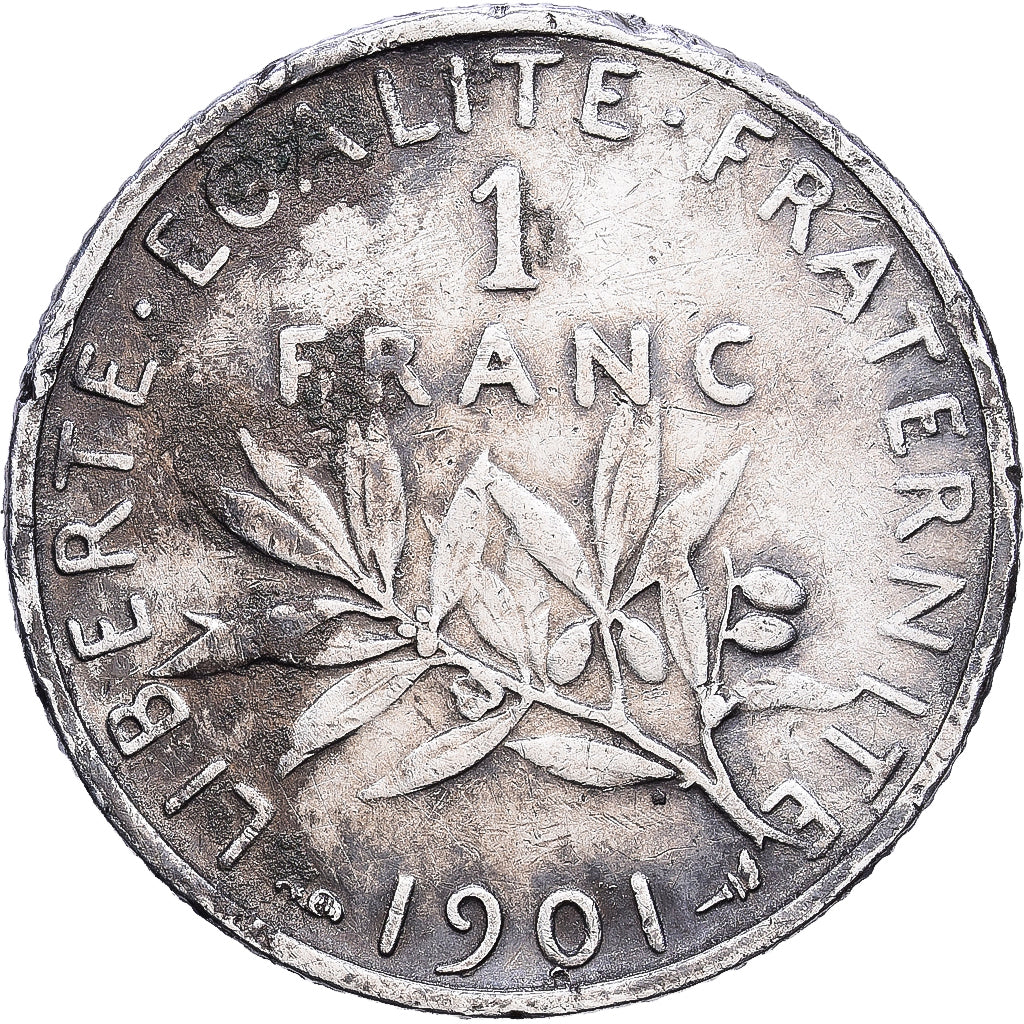 Francia, Franc, Semeuse, 1901, Paris, Plata, BC+, Gadoury:467, KM:844.1