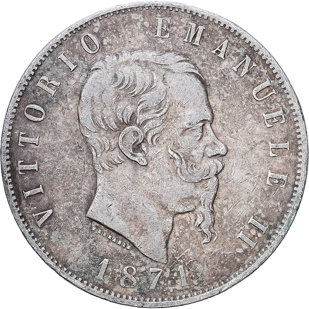 Italien, Vittorio Emanuele II, 5 Lire, 1871, Milan, Silber, SS, KM:8.3