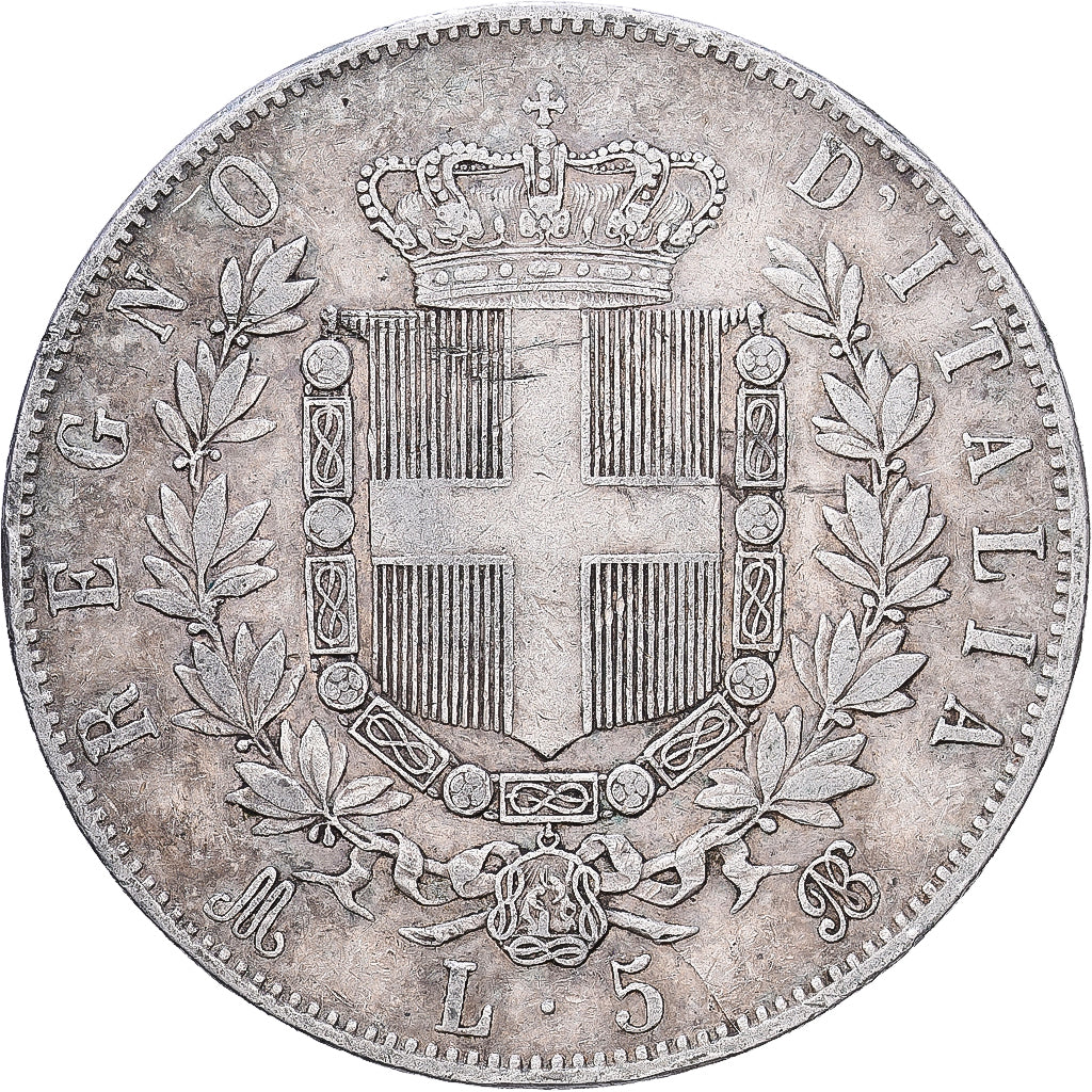 Italien, Vittorio Emanuele II, 5 Lire, 1871, Milan, Silber, SS, KM:8.3