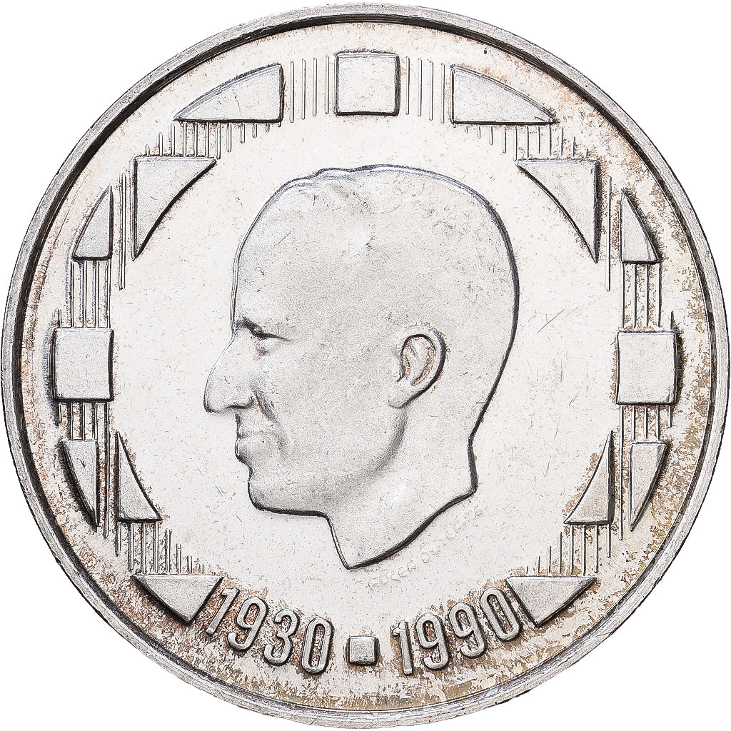 Belgia, Baudouin I, 500 Francs, 500 Frank, 1990, Brussels, Srebro, MS(60-62)