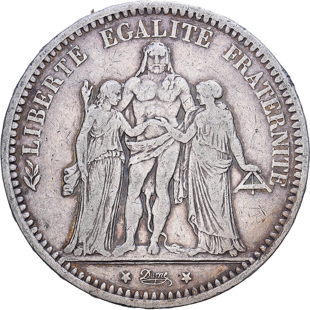 Francia, 5 Francs, Hercule, 1873, Paris, Argento, MB+, Gadoury:745a, KM:820.1