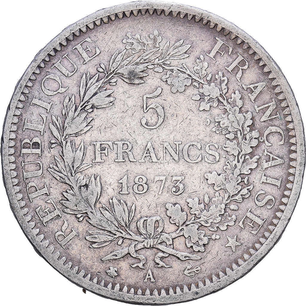 Francia, 5 Francs, Hercule, 1873, Paris, Argento, MB+, Gadoury:745a, KM:820.1