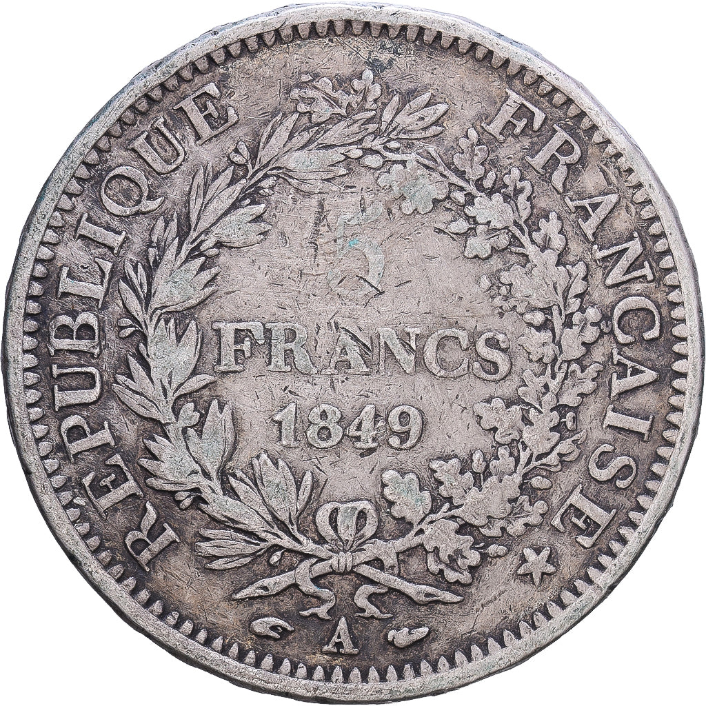 France, 5 Francs, Hercule, 1849, Paris, Argent, TB+, Gadoury:683, KM:756.1