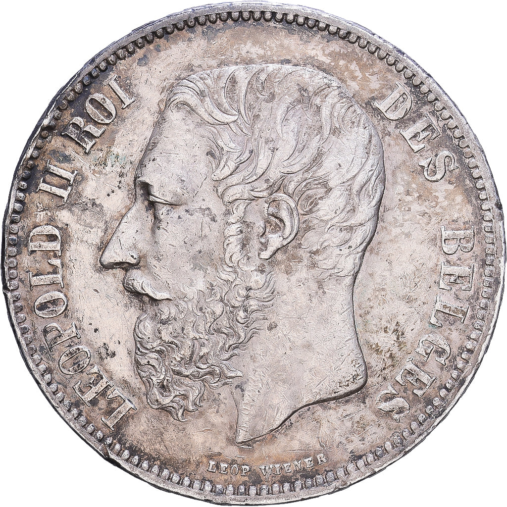 Belgique, Leopold II, 5 Francs, 5 Frank, 1868, Bruxelles, Argent, SUP, KM:24