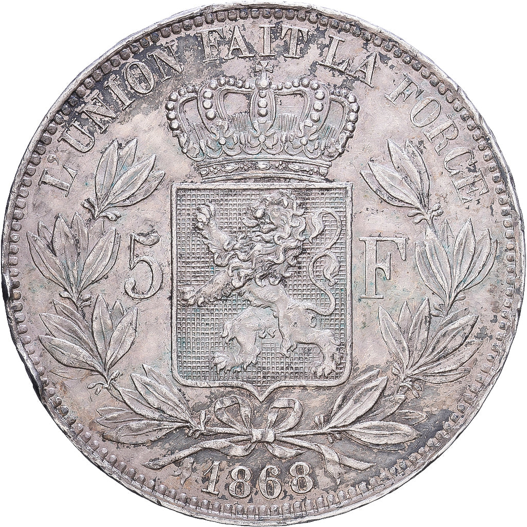 Belgique, Leopold II, 5 Francs, 5 Frank, 1868, Bruxelles, Argent, SUP, KM:24