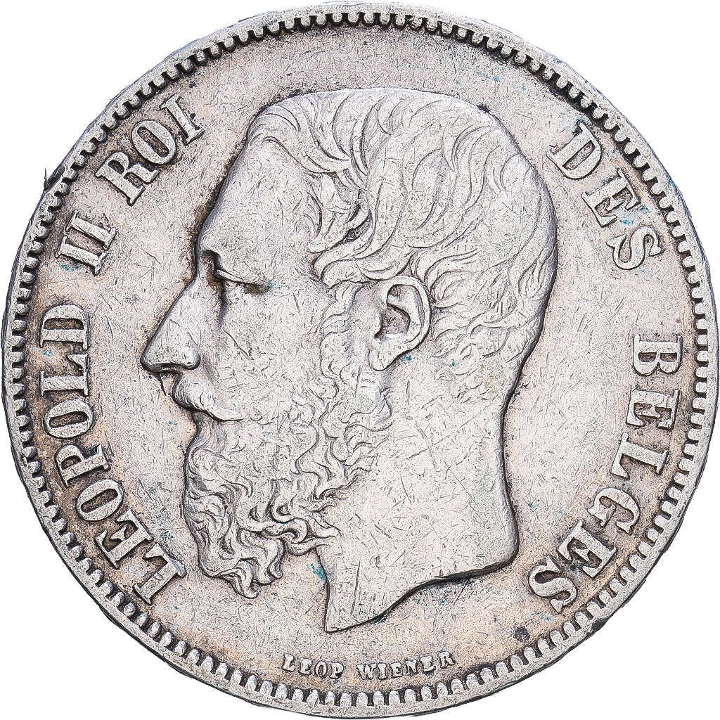 Belgium, Leopold II, 5 Francs, 5 Frank, 1873, Brussels, Silver, EF(40-45), KM:24