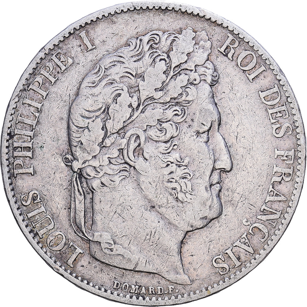 Francia, Louis Philippe I, 5 Francs, 1845, Lille, Plata, MBC, Gadoury:678a