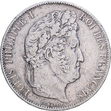 Francia, Louis Philippe I, 5 Francs, 1845, Lille, Plata, MBC, Gadoury:678a