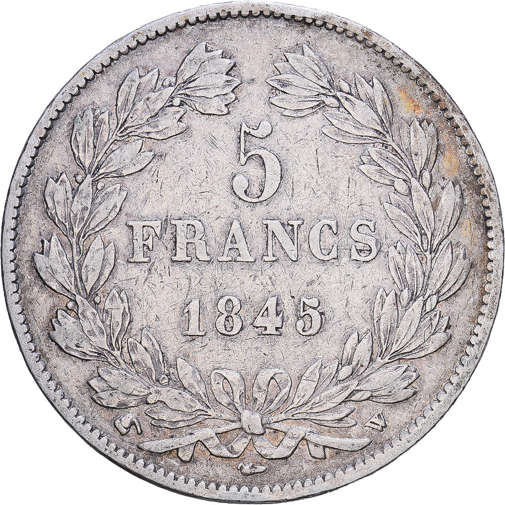 Francia, Louis Philippe I, 5 Francs, 1845, Lille, Plata, MBC, Gadoury:678a