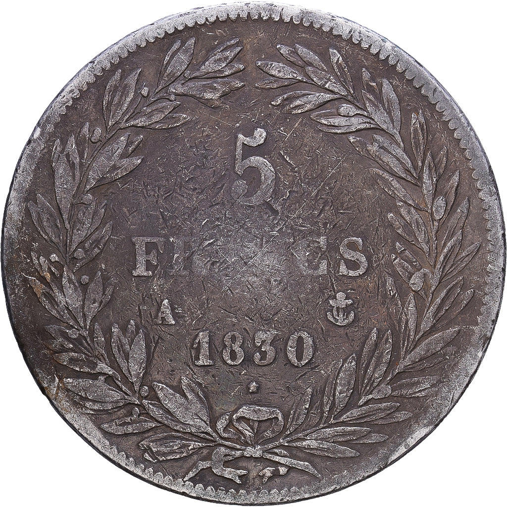 France, Louis Philippe I, 5 Francs, 1830, Paris, Silver, VF(30-35), Gadoury:676