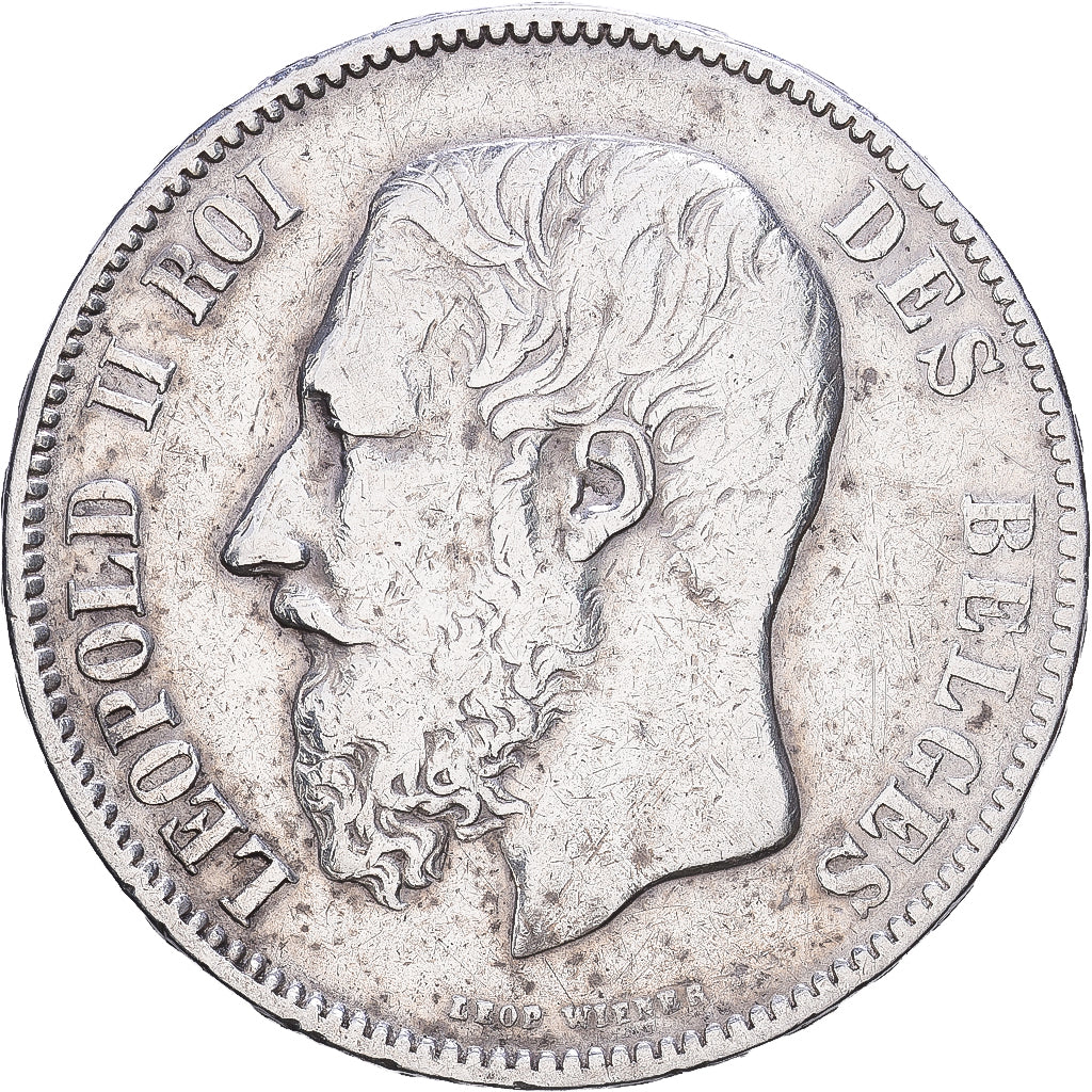 Belgique, Leopold II, 5 Francs, 5 Frank, 1873, Bruxelles, Argent, TB+, KM:24