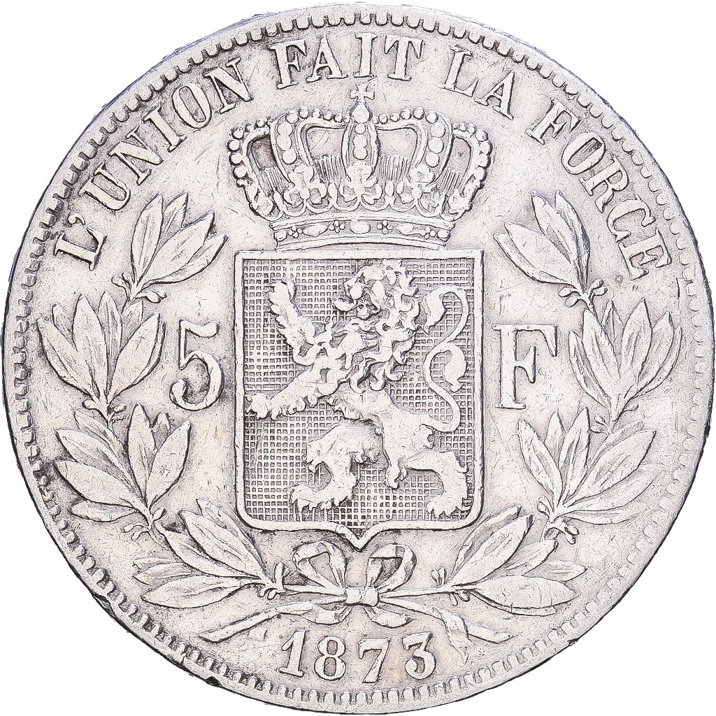 Belgique, Leopold II, 5 Francs, 5 Frank, 1873, Bruxelles, Argent, TB+, KM:24