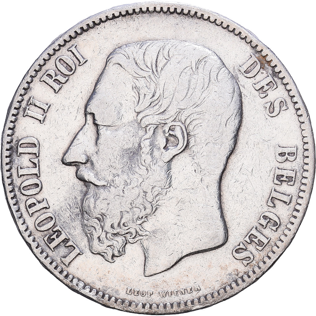 Belgium, Leopold II, 5 Francs, 5 Frank, 1873, Brussels, Silver, VF(30-35), KM:24