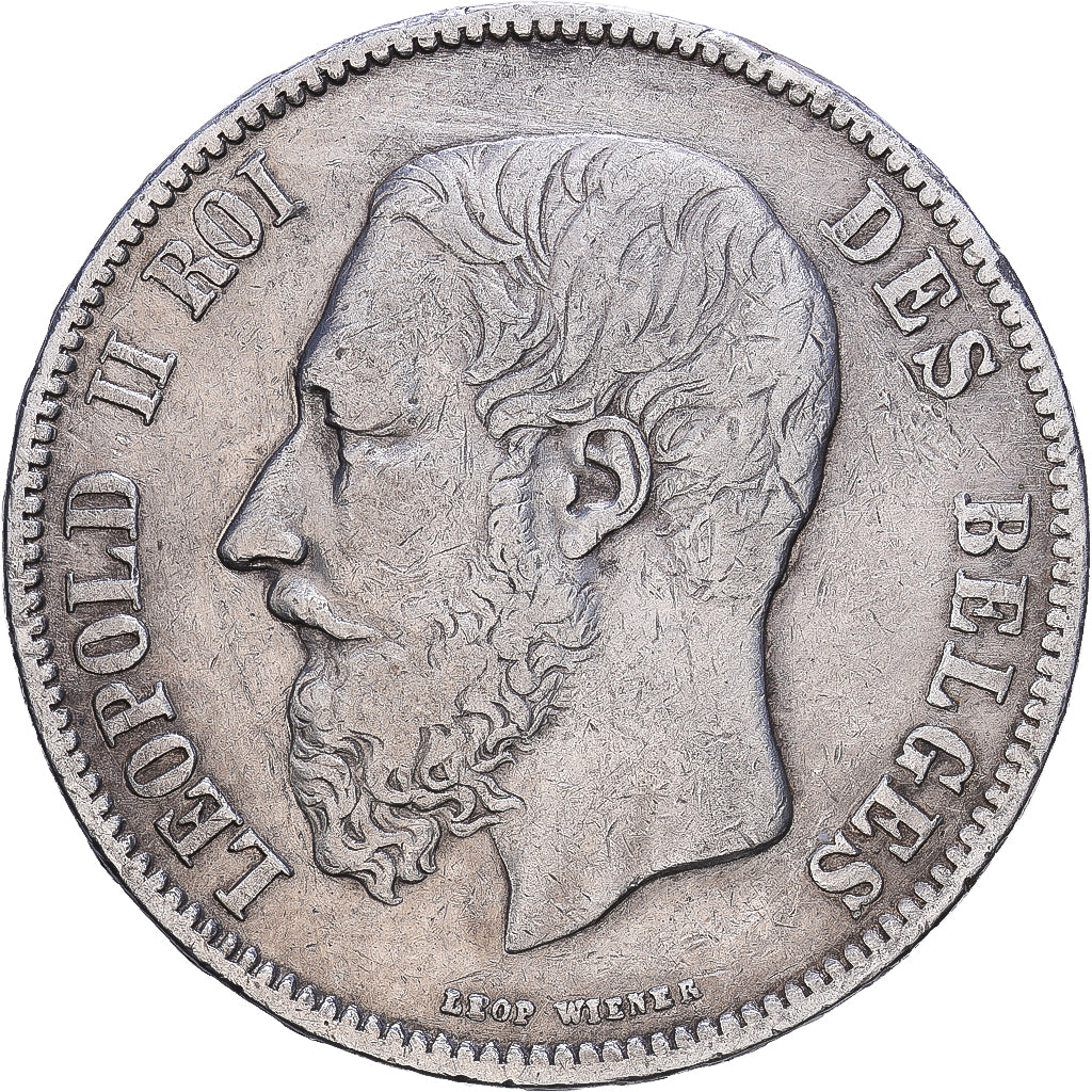 Belgien, Leopold II, 5 Francs, 5 Frank, 1868, Brussels, Silber, SS, KM:24