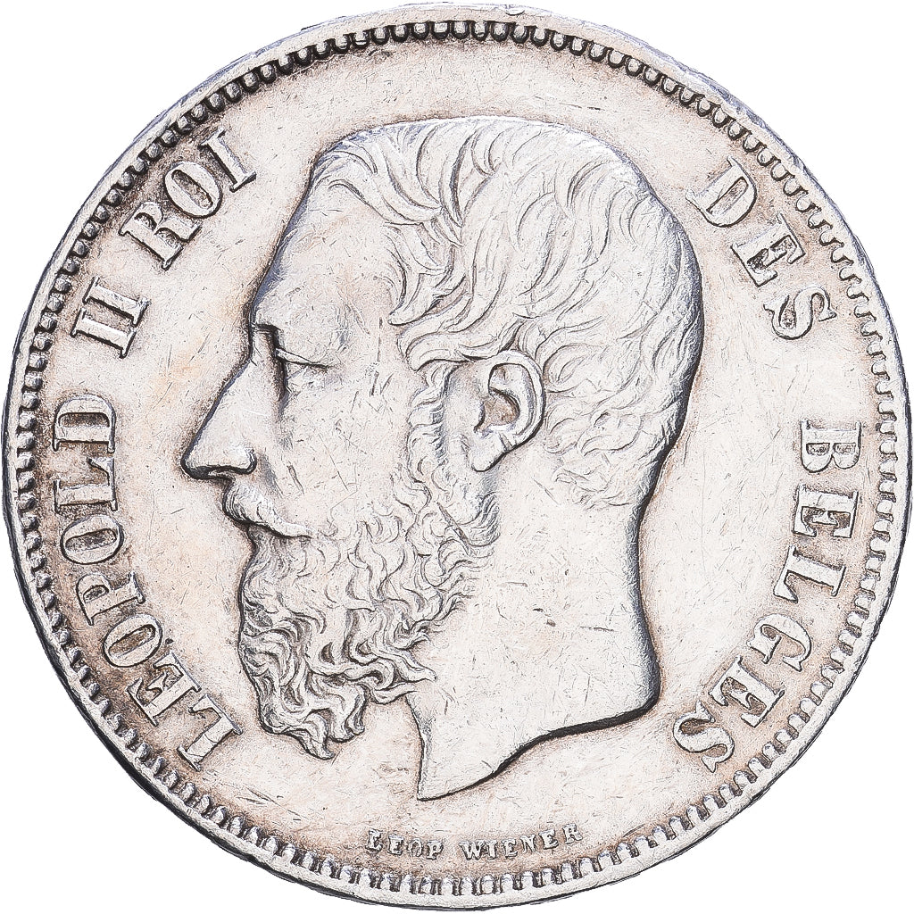 Belgien, Leopold II, 5 Francs, 5 Frank, 1869, Brussels, Silber, SS, KM:24