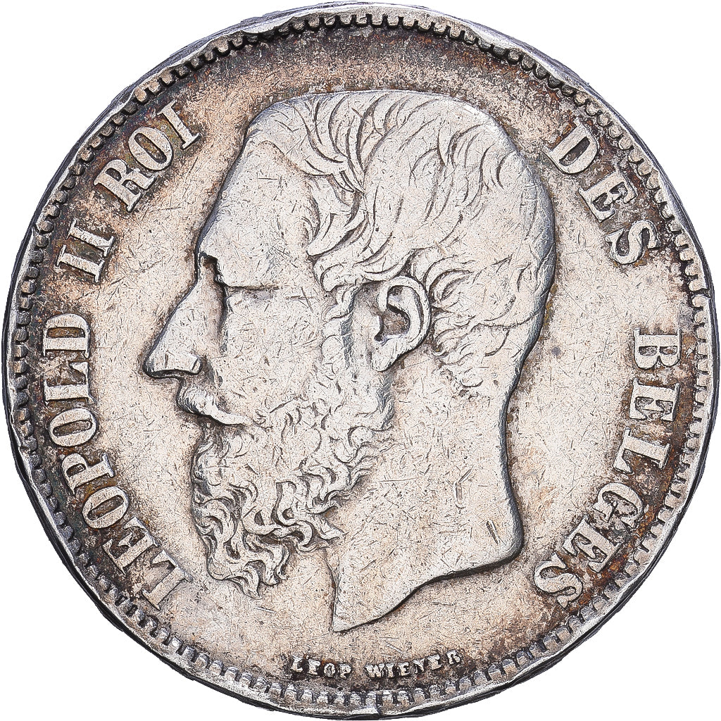 Belgium, Leopold II, 5 Francs, 5 Frank, 1867, Brussels, Silver, VF(30-35), KM:24
