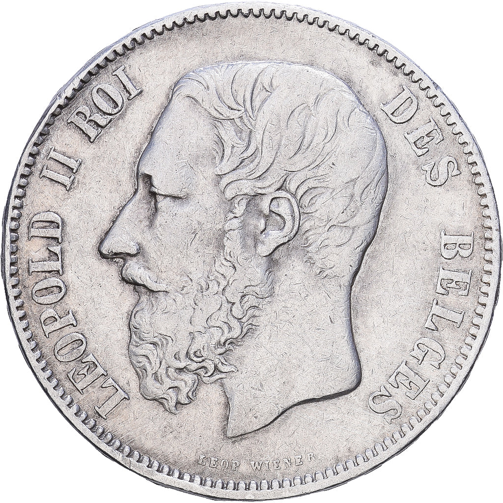 Bélgica, Leopold II, 5 Francs, 5 Frank, 1869, Brussels, Prata, VF(30-35), KM:24