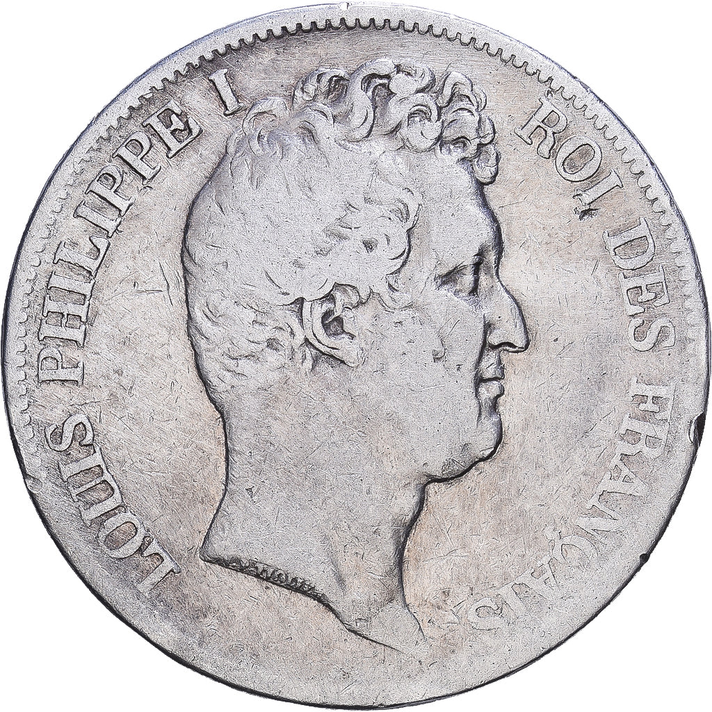 Francia, Louis Philippe I, 5 Francs, 1831, Bordeaux, Plata, BC+, Gadoury:676