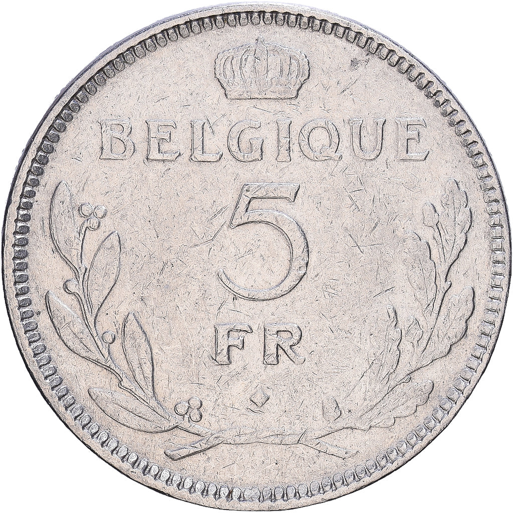 Belgique, Leopold III, 5 Francs, 5 Frank, 1936, Bruxelles, Nickel, TTB+, KM:108