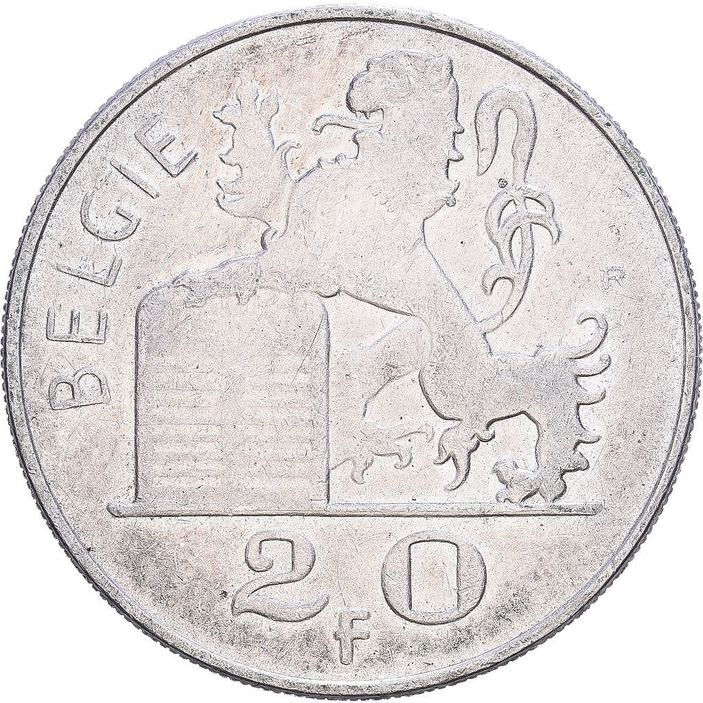 Belgio, Baudouin I, 20 Francs, 20 Frank, 1953, Brussels, Argento, BB+, KM:140.1