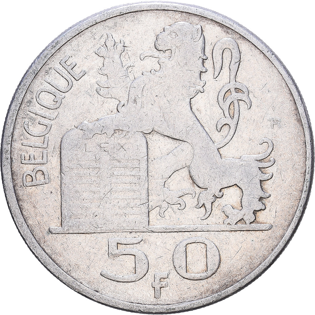 Belgique, 50 Francs, 50 Frank, 1949, Bruxelles, Argent, TTB, KM:136.1