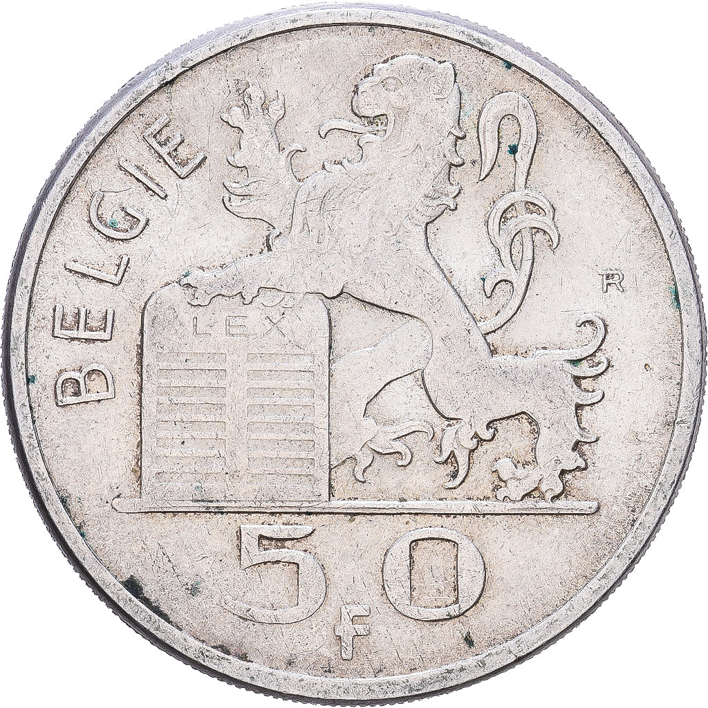 Belgien, Régence Prince Charles, 50 Francs, 50 Frank, 1951, Brussels, Silber