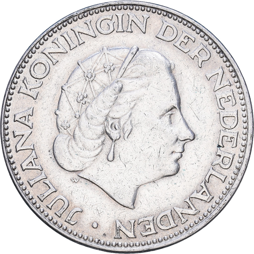 Niederlande, Juliana, 2-1/2 Gulden, 1964, Silber, VZ, KM:185