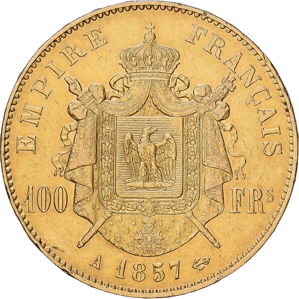 France, Napoleon III, 100 Francs, 1857, Paris, Gold, AU(50-53), Gadoury:1135