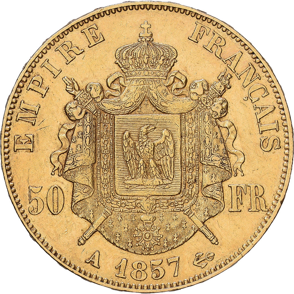 Frankrijk, Napoleon III, 50 Francs, 1857, Paris, Goud, PR, Gadoury:1111