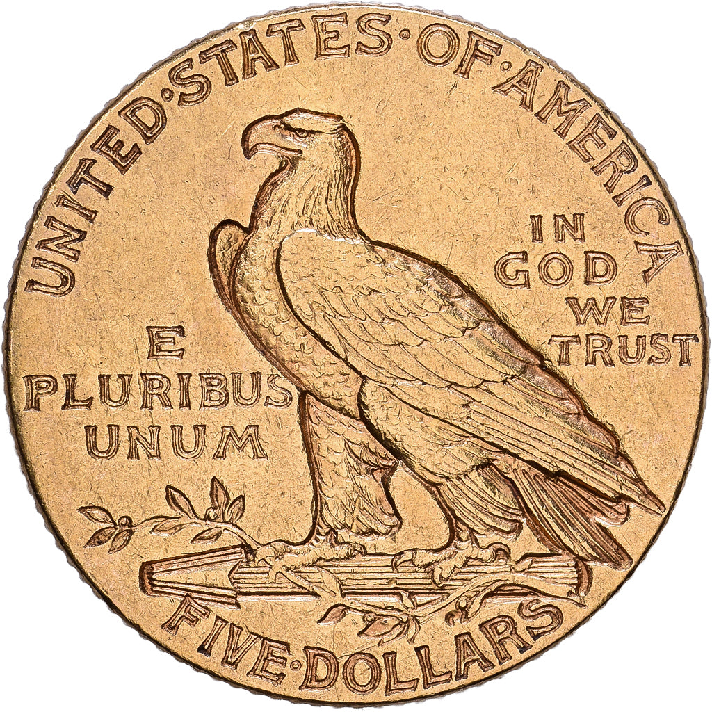 Estados Unidos da América, $5, Half Eagle, Indian Head, 1915, U.S. Mint