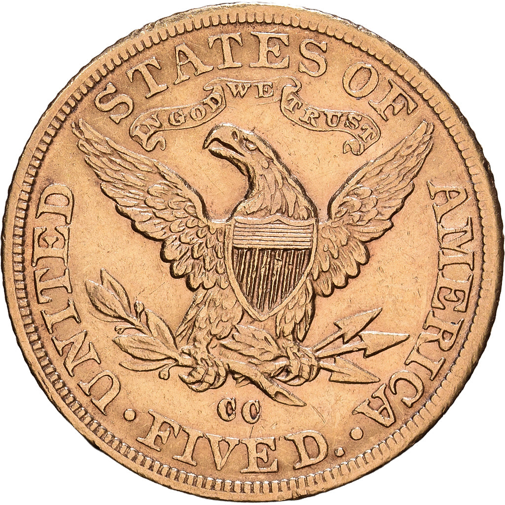 United States, $5, Half Eagle, Coronet Head, 1891, U.S. Mint, Rare, Gold
