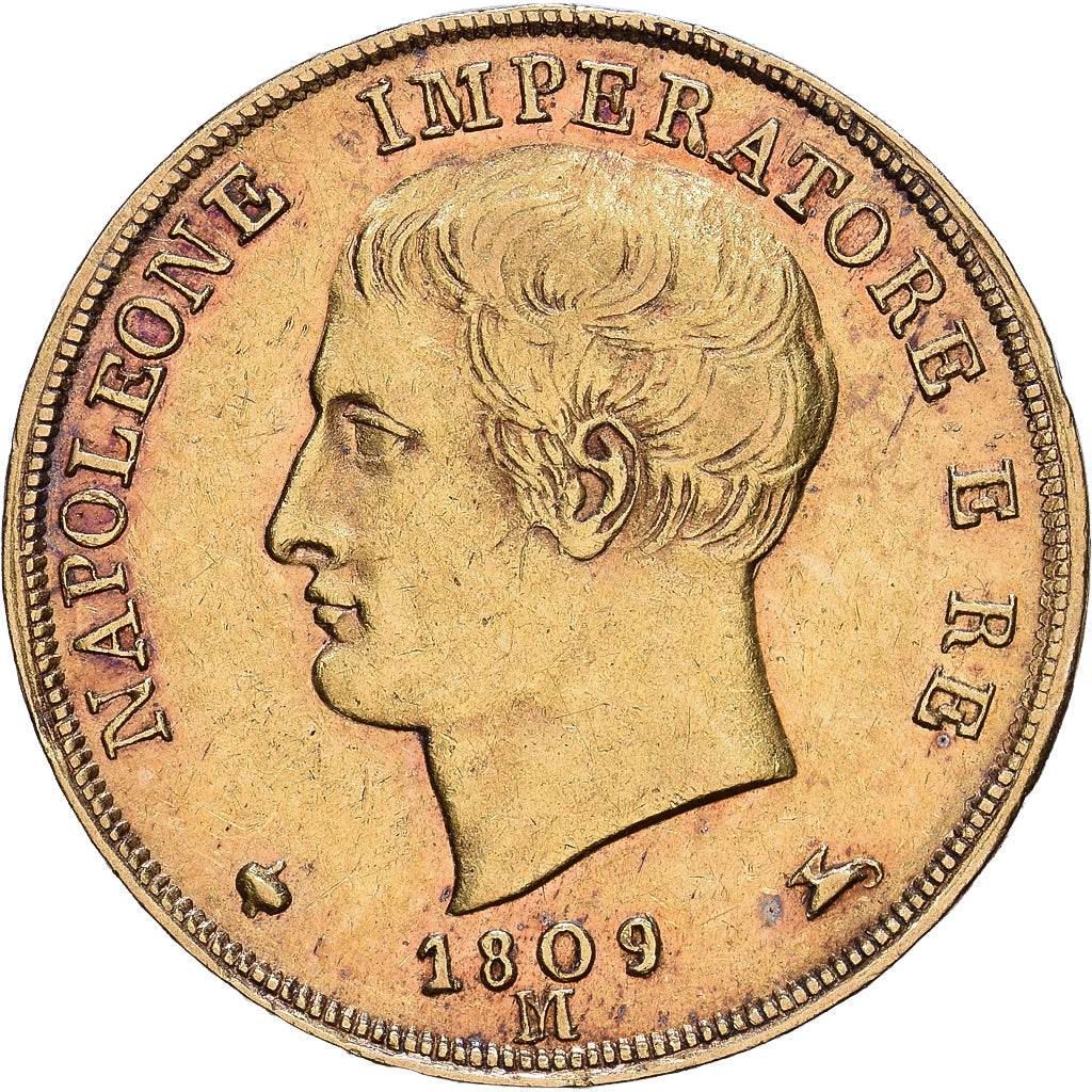 Italien Staaten, KINGDOM OF NAPOLEON, Napoleon I, 20 Lire, 1809, Milan, Gold