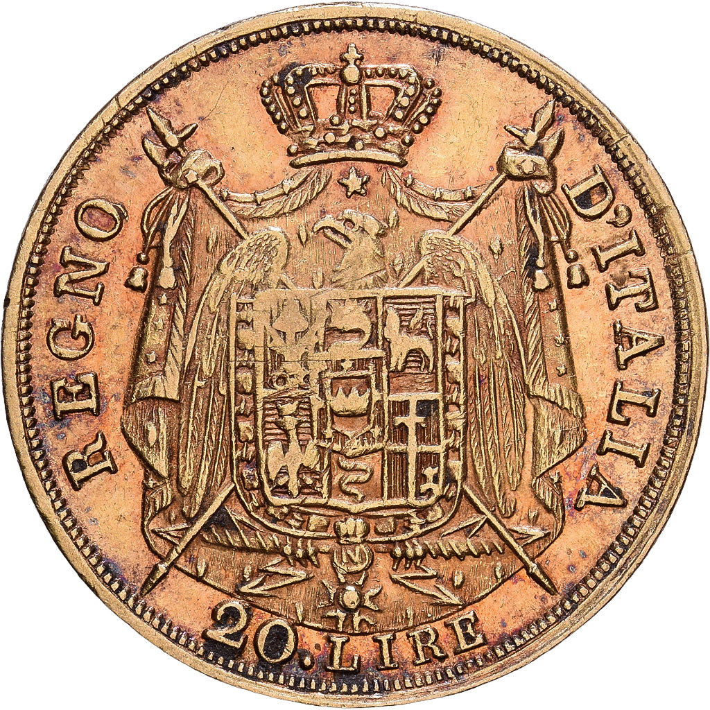 Italien Staaten, KINGDOM OF NAPOLEON, Napoleon I, 20 Lire, 1809, Milan, Gold