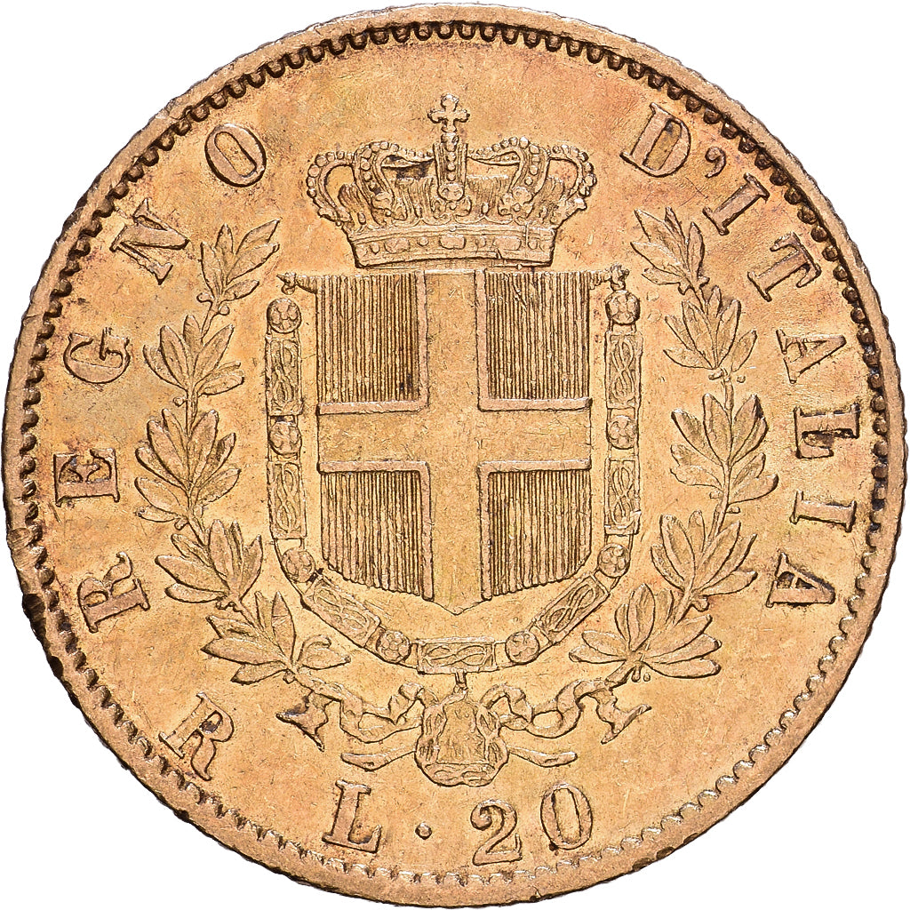 Italie, Victor-Emmanuel II, 20 Lire, 1871, Rome, Or, TTB+, KM:10.2