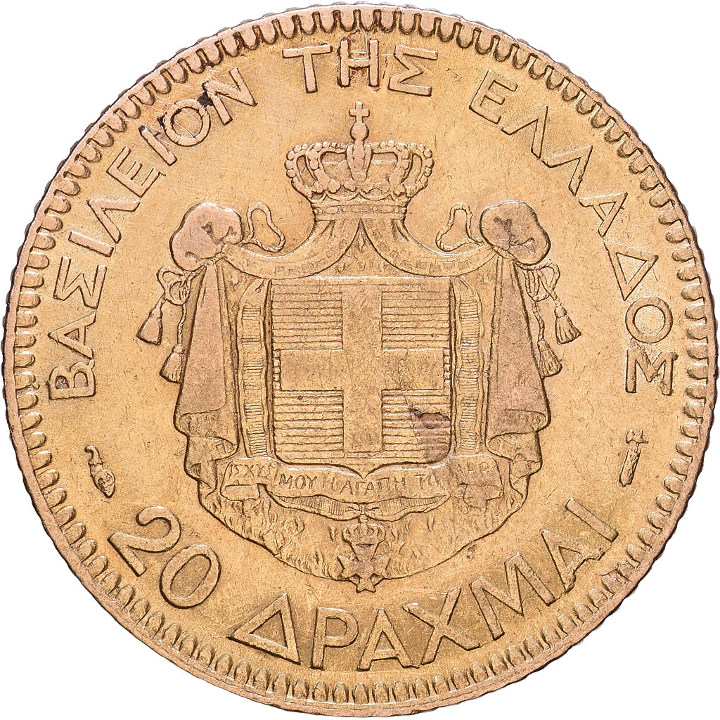 Griechenland, George I, 20 Drachmai, 1884, Paris, Gold, SS+, KM:56