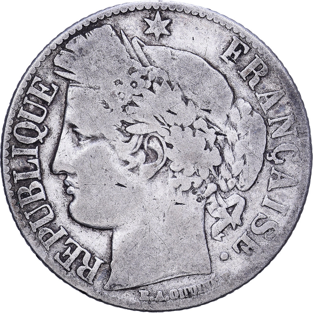 France, Franc, Cérès, 1881, Paris, Argent, B+, Gadoury:465a, KM:822.1