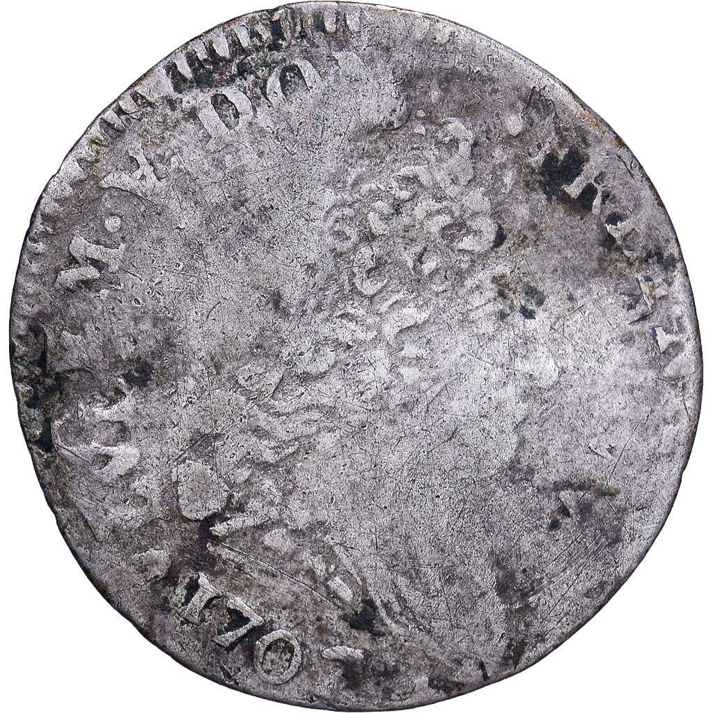 France, Louis XIV, 1/16 ECU, 5 Sols aux insignes, 1702, Nantes, Silver