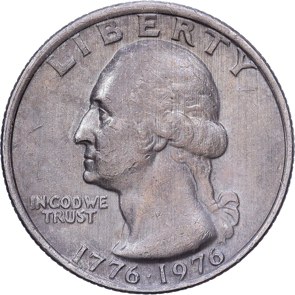 États-Unis, Quarter, Washington, 1976, U.S. Mint, Cupronickel plaqué cuivre
