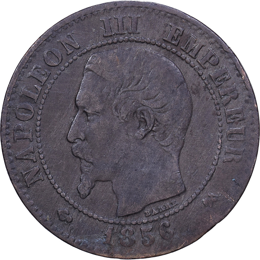 France, Napoléon III, 2 Centimes, 1856, Rouen, Bronze, TB+, Gadoury:103