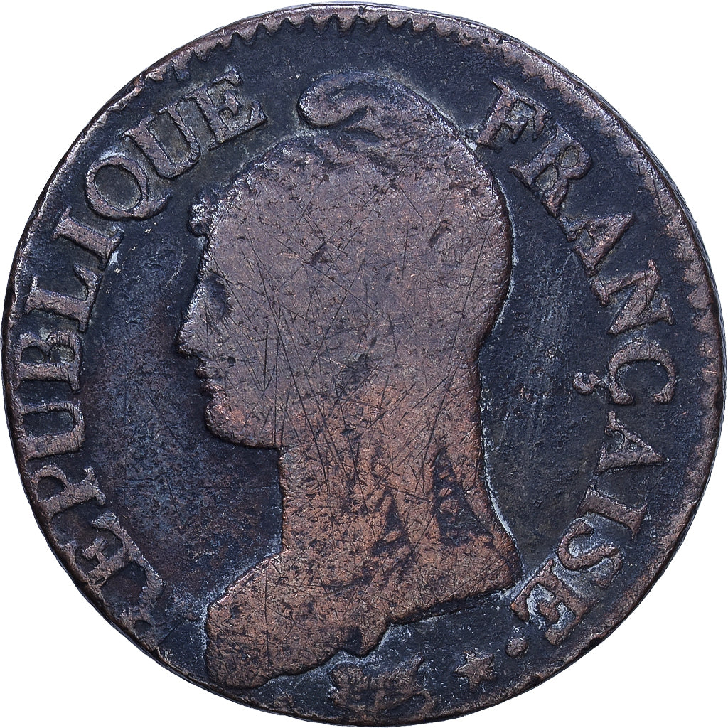 France, 5 Centimes, Dupré, AN 8 (1799-1800), Metz, Directoire, Bronze