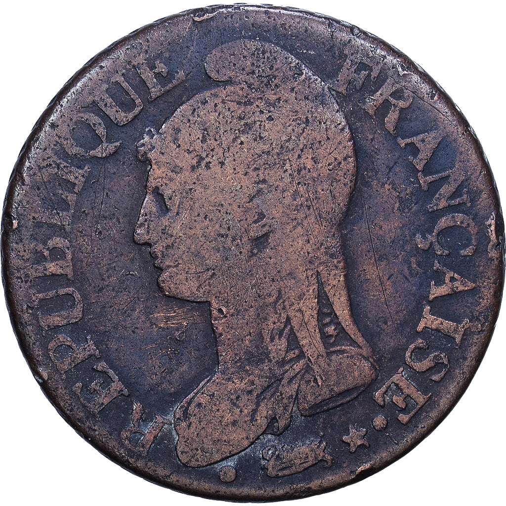 France, 5 Centimes, Dupré, 1793 - An 5, Strasbourg, Directoire, Bronze