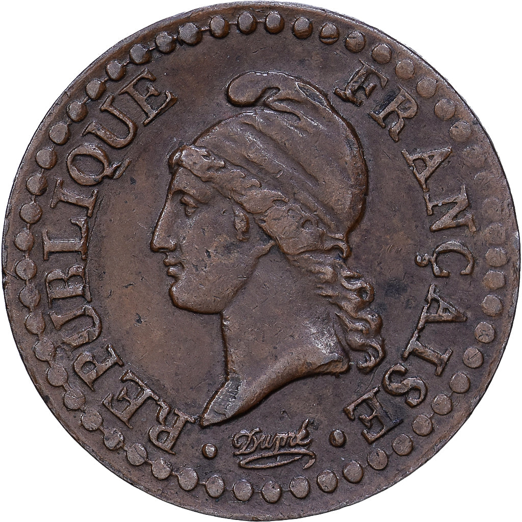 France, Centime, Dupré, AN 7 (1798-1799), Paris, Bronze, EF(40-45), Gadoury:76