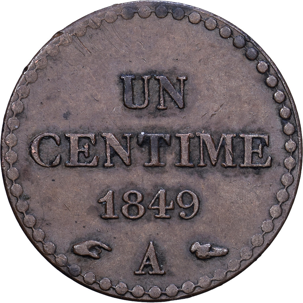 France, Centime, Dupré, 1849, Paris, Bronze, AU(50-53), Gadoury:84, KM:754